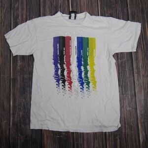 Not Of This World Shirt Mens Medium White Rainbow Christian Graphic Bible Tee
